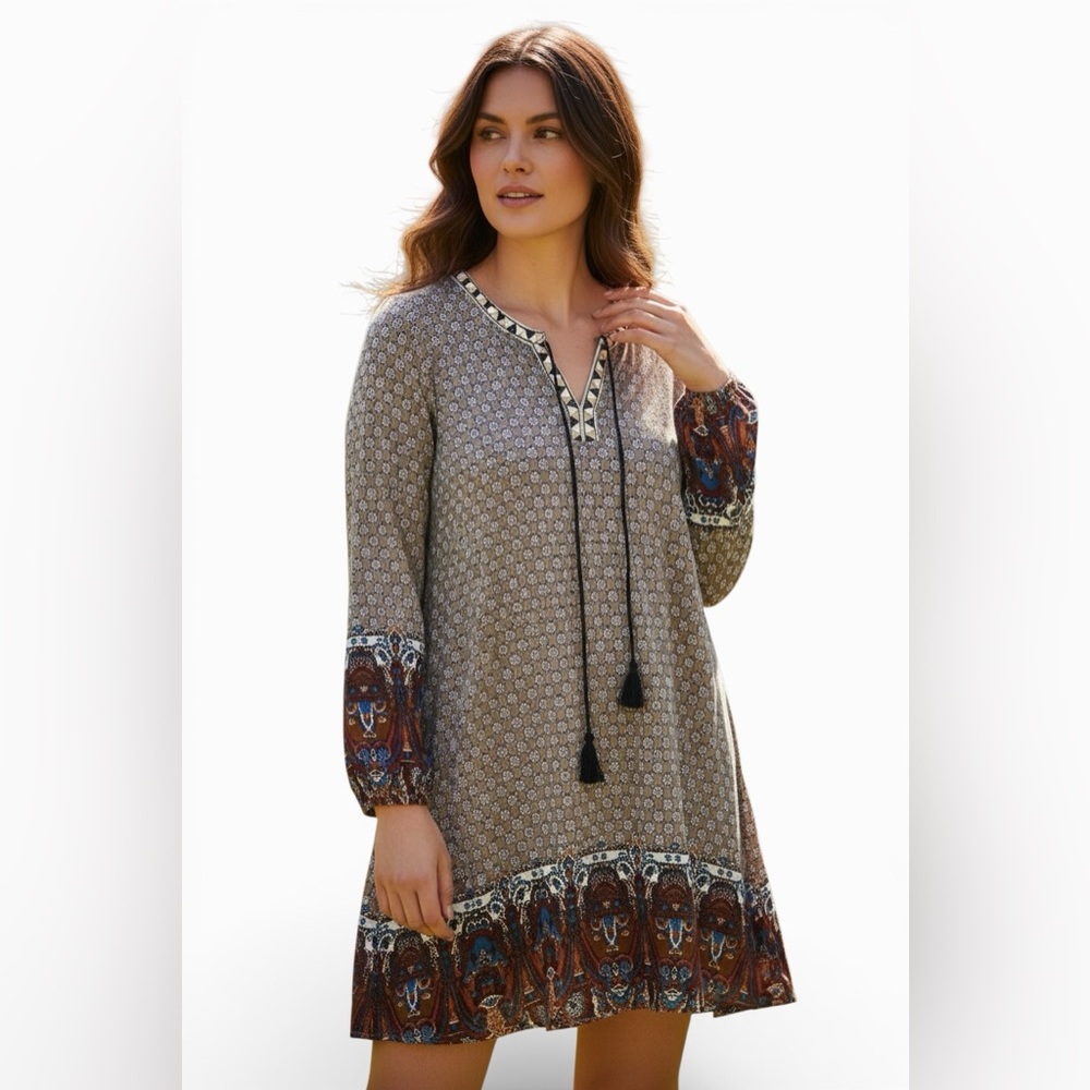 T2love Geometric Patterned Top in Red and Gray